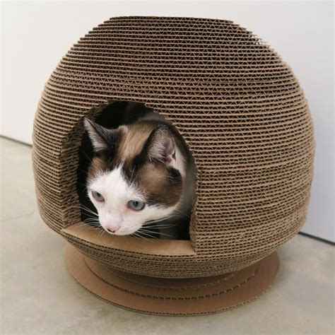 Cardboard Cat Scratcher Dome House 13 | Diy cat tent, Cardboard cat house, Cat scratcher