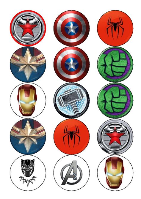 AVENGERS Cupcake Toppers! Hulk, Iron Man, Captain America, Spiderman ...