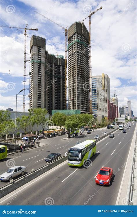 Traffic through Downtown Beijing Stock Photo - Image of shine, motion ...