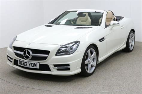 Used 2012 WHITE MERCEDES-BENZ SLK Convertible 2.1 SLK250 CDI BLUEEFFICIENCY AMG SPORT 2d AUTO ...