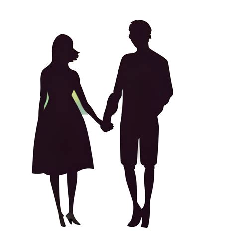 Colorful Silhouette Couple Holding Hands · Creative Fabrica