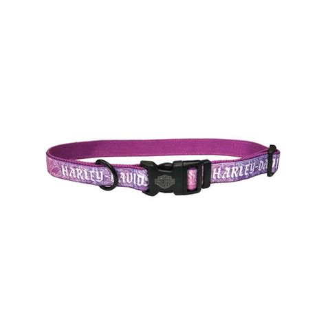 Harley-Davidson 1 in. Adjustable Pink Skull Dog Collar - LG 26 in. - Pink, Harley Davidson ...