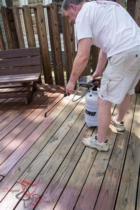 How to Clean and Stain a Wood Deck! ~- Designed Decor