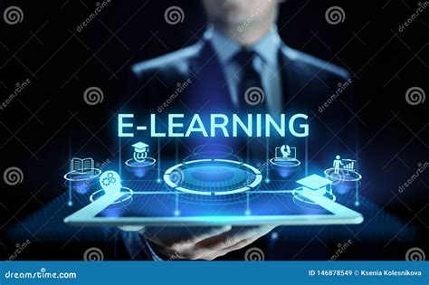 E-learning Internet Education Skills Self Development Concept on Screen ...