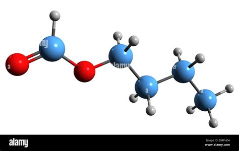 3D image of butyl formate skeletal formula - molecular chemical ...