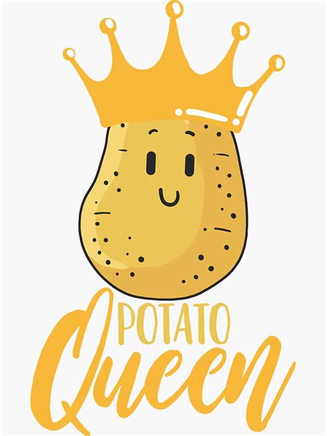 "Potato Potato Queen Potato Lover Kawaii" Sticker for Sale by ...