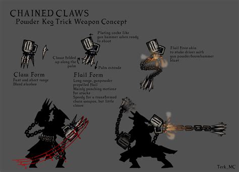 Chained Claws, a Powder Keg weapon concept art : r/bloodborne