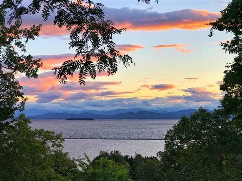 Sunset on Lake Champlain in Vermont. – cute pic