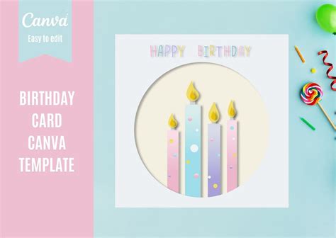 Happy Birthday Card Printable Paper Cut Greetings Card - Etsy