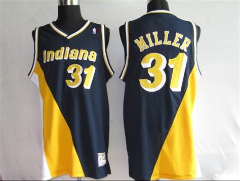 NBA Indiana Pacers #31 Reggie Miller Blue Yellow Jersey