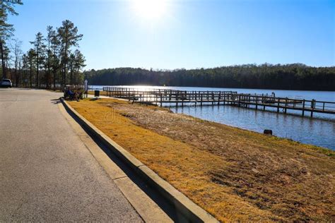 A Majestic Shot of the Still Blue Lake Waters of Lake McIntosh in ...