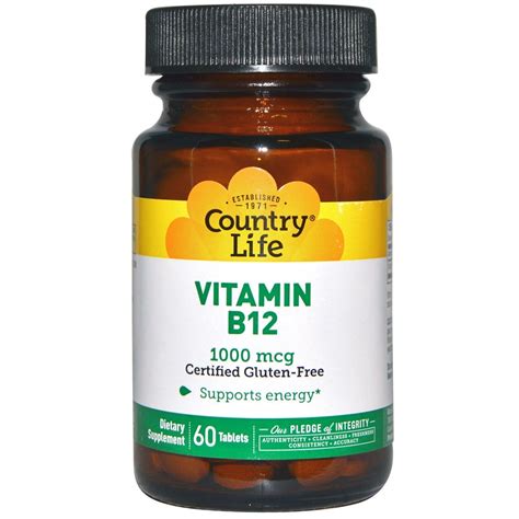 Country Life, Vitamin B12, 1000 mcg, 60 Tablets | By iHerb