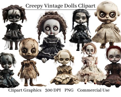 35 PNG Creepy Vintage Dolls Clip Art, Victorian Dolls Clipart ...