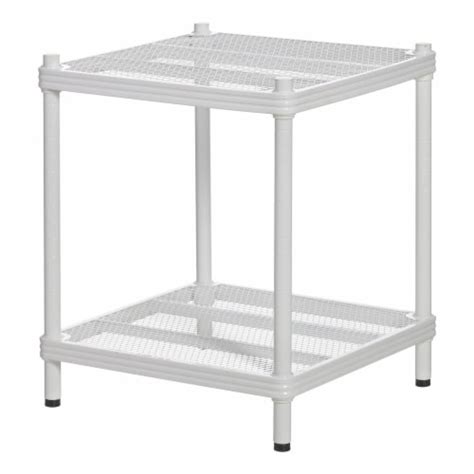 Design Ideas MeshWorks 2 Tier Narrow Metal Storage Shelving Unit Rack, White, 1 Piece - Fred Meyer