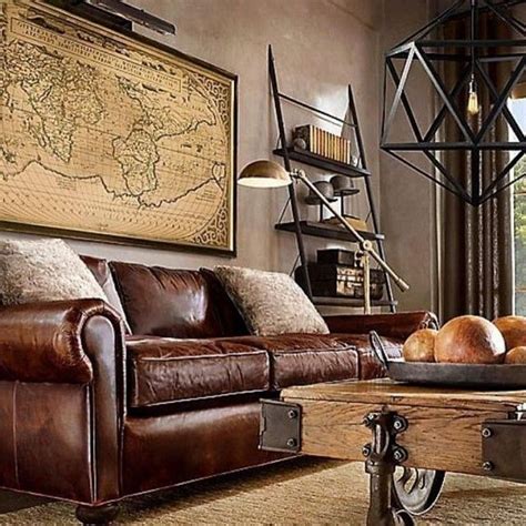 24+ Cozy Masculine Living Room Design Ideas With Rustic Style #livingroomideas #livin ...