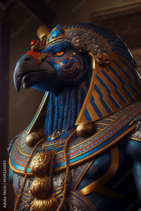 Portrait of Horus Egyptian God Stock Illustration | Adobe Stock