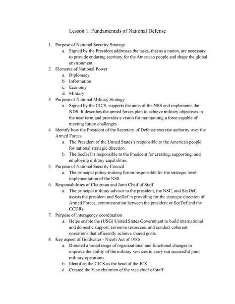 Lesson 1 Fundamentals of National Defense - Lesson 1: Fundamentals of ...