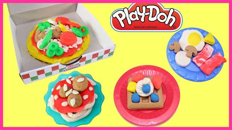 PlayDoh Pizza Party and Breakfast Food Set For Kids │ Play-Doh Toys