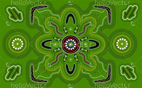 Green aboriginal artwork - Download Graphics & Vectors