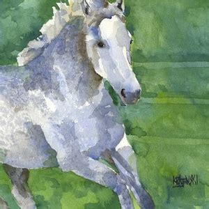 Gray Horse Art Print of Original Watercolor Painting 8x10 - Etsy