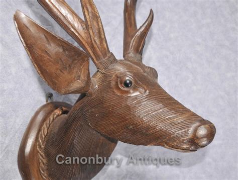 Scottish Hand Carved Stag Bust Hunting Lodge Highlands Deer Stags