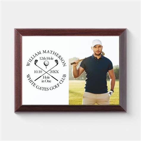 Personalized Hole in One Classic Photo Golfer Golf Award Plaque | Zazzle