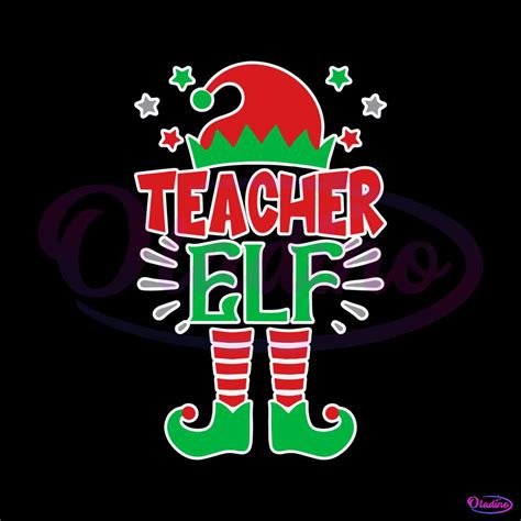 Funny Teacher Elf Christmas SVG