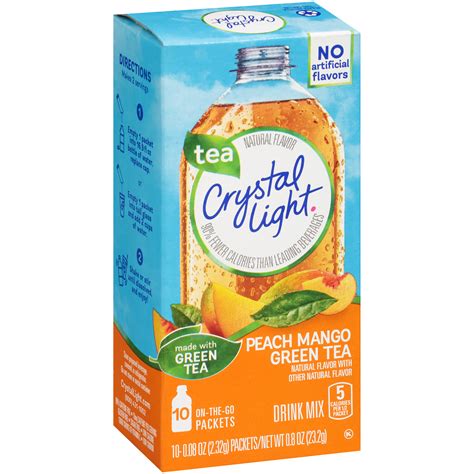 Crystal Light On-the-Go Peach Mango Green Tea Drink Mix 10 ct Box | La Comprita