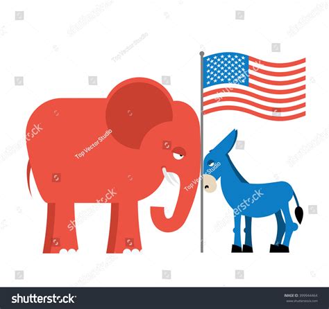 Donkey Elephant Symbols Political Parties America Stock Vector (Royalty Free) 399944464