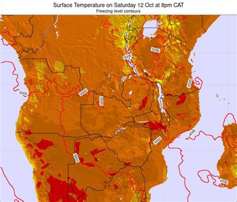 Zambia Surface Temperature on Wednesday 24 Feb at 8pm CAT