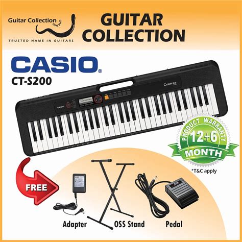 Casio Casiotone CT-S200BK, 61 Keys ( FREE Keyboard Stand + Sustain ...