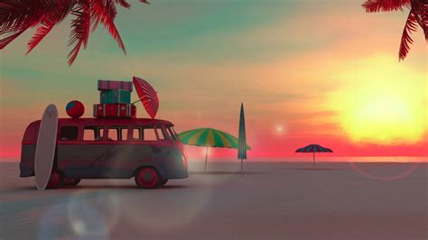 Download Beach Bum Van Summer Vibes Wallpaper | Wallpapers.com