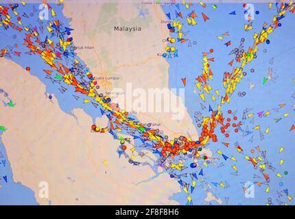 Map of the Strait of Malacca Stock Photo - Alamy