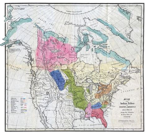 American Indian Tribes 1600 1800 Antique Map Digitally Remastered ...