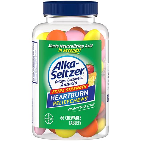 Alka Seltzer Heartburn Relief + Antacid Chews, Assorted Fruit 66 Count - Walmart.com