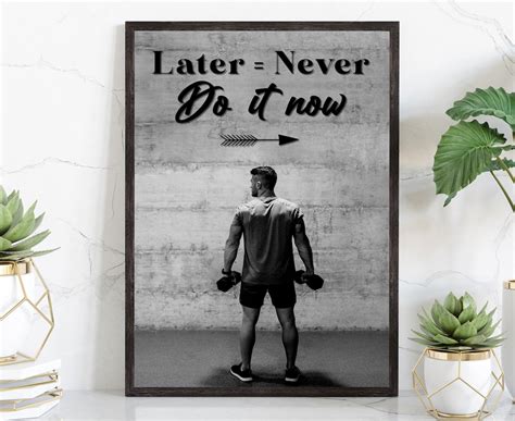 Laternever Do It Now Gym Quotes Poster Print Gym Wall - Etsy