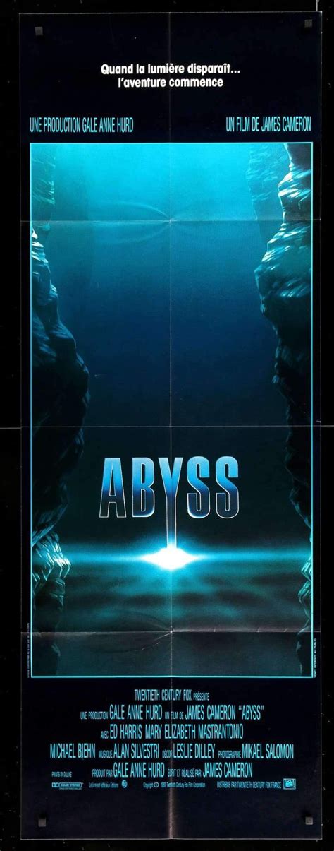 The Abyss (1989) Vintage French Door Panel Poster - Original Film Art ...