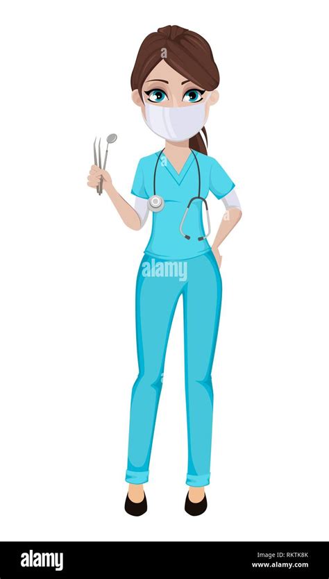 Dentist woman holding tools. Medicine, healthcare concept. Beautiful ...