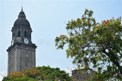 Manila Cathedral Church Bell Tower Facade at Intramuros in Manila ...