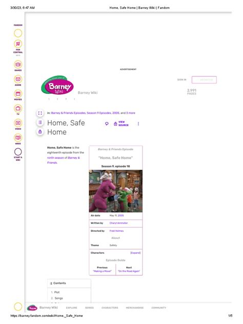 Home, Safe Home - Barney Wiki - Fandom | PDF | Fandom