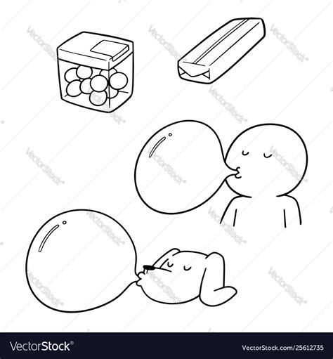 Set bubble gum Royalty Free Vector Image - VectorStock