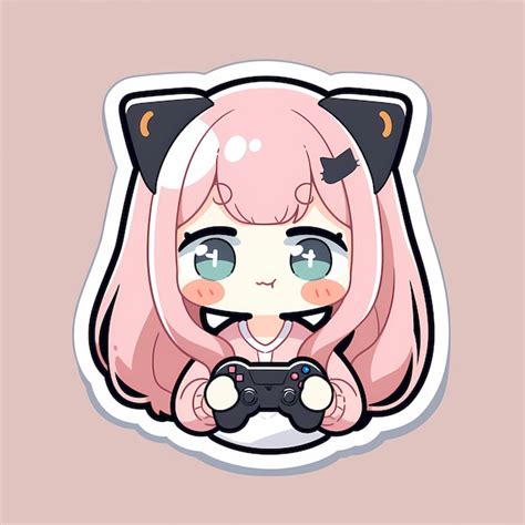 Premium AI Image | Minimal Japanese Kawaii Gamer Girl Chibi Anime ...