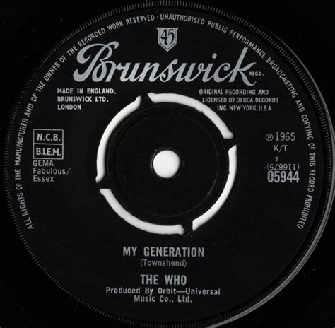 The Who – My Generation (1965, Production Credits, Vinyl) - Discogs