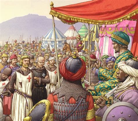 Saladin ordering the execution of Christian knights after his … stock ...