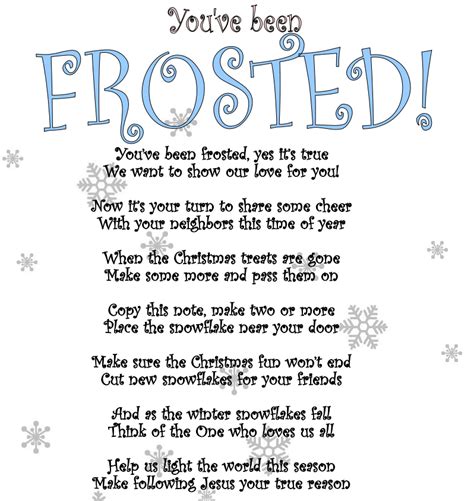 Youve been frosted secret santa poem | Christmas entertaining, Youve ...