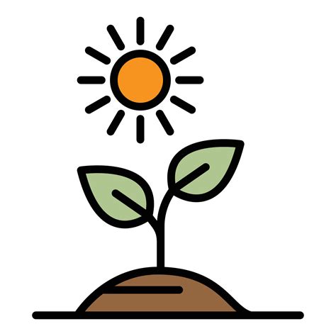 Plant in the sun icon color outline vector 15146892 Vector Art at Vecteezy