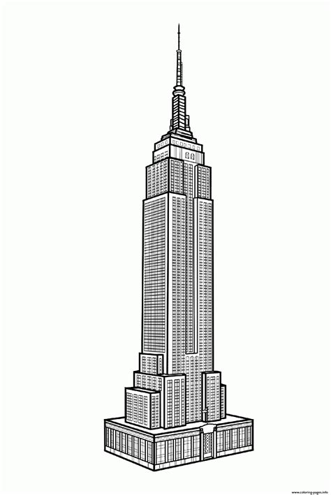 City Adult New York Empire State Building Coloring Pages Printable