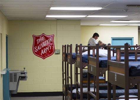 A view of the bunks at The Salvation Army homeless shelter near ...