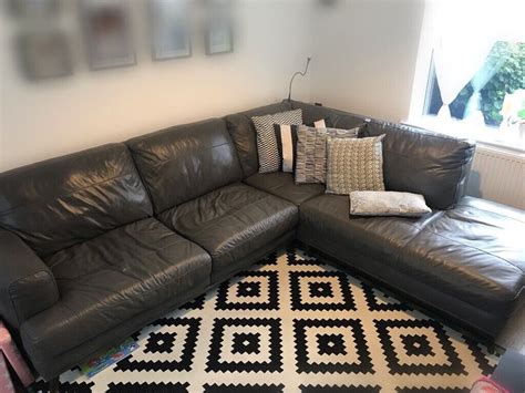 Leather Grey Corner Sofa - Sofology | in Littleborough, Manchester | Gumtree