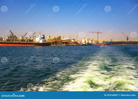 Port of Dakar in Senegal with Big Cargo Ships, Cranes and Heavy Cargo ...